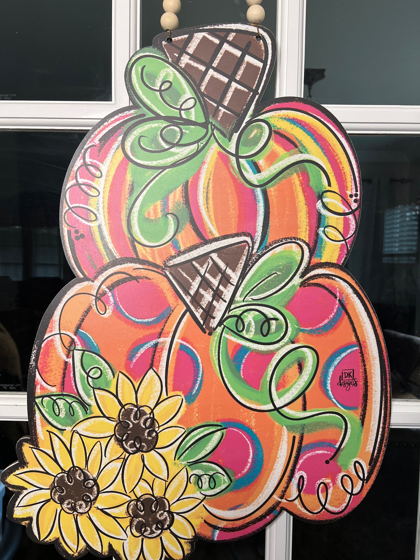 DK Designs Large Pumpkin Stack Door Hanger